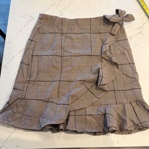 ECI New York Brown Plaid Skirt